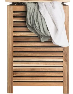 Cesto De La Ropa<CASA Acacia Cesta Para Colada De Lujo Negro, Natural