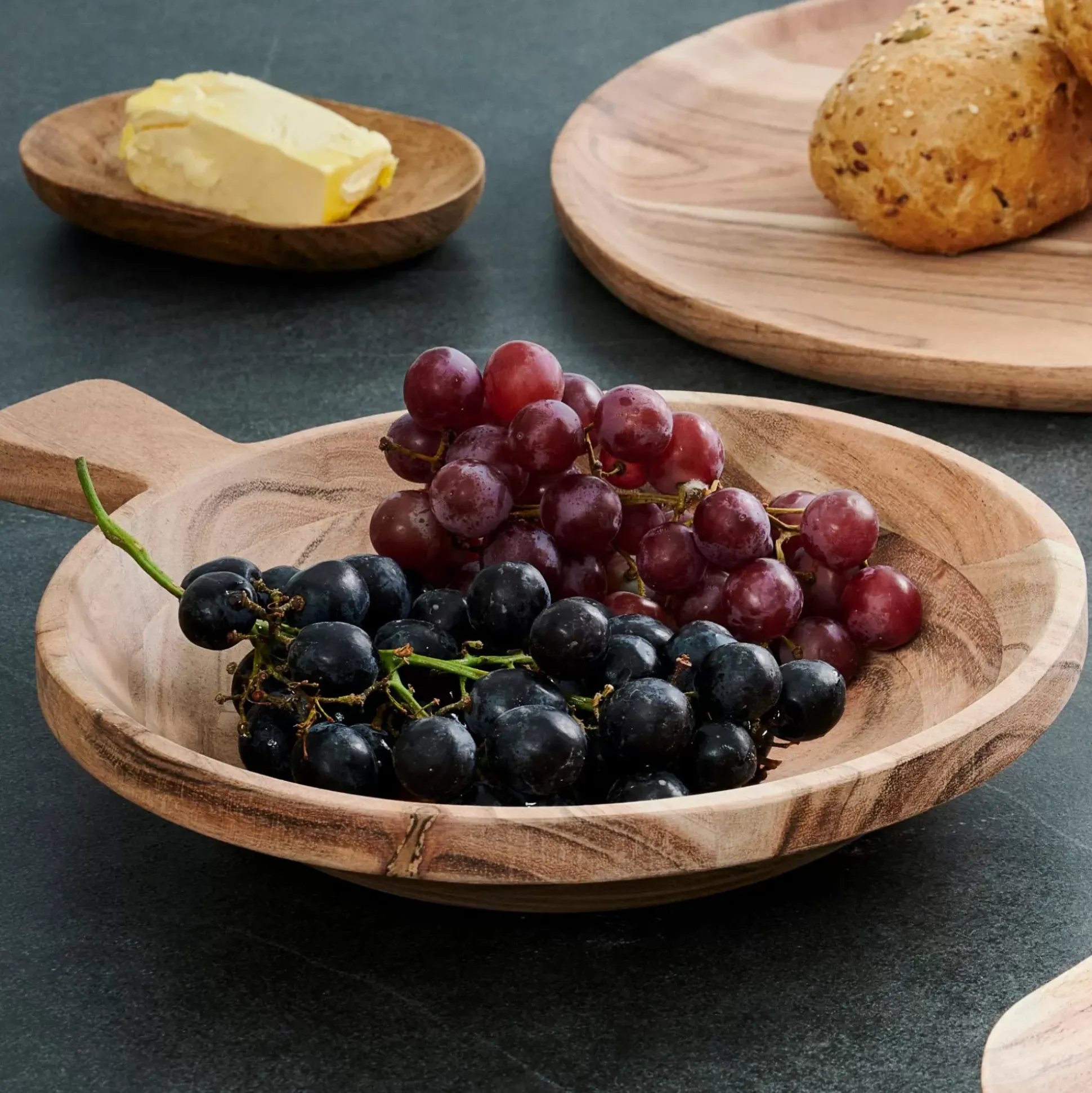 Platos<CASA Acacia Chic Plato Hondo Con Asa Natural