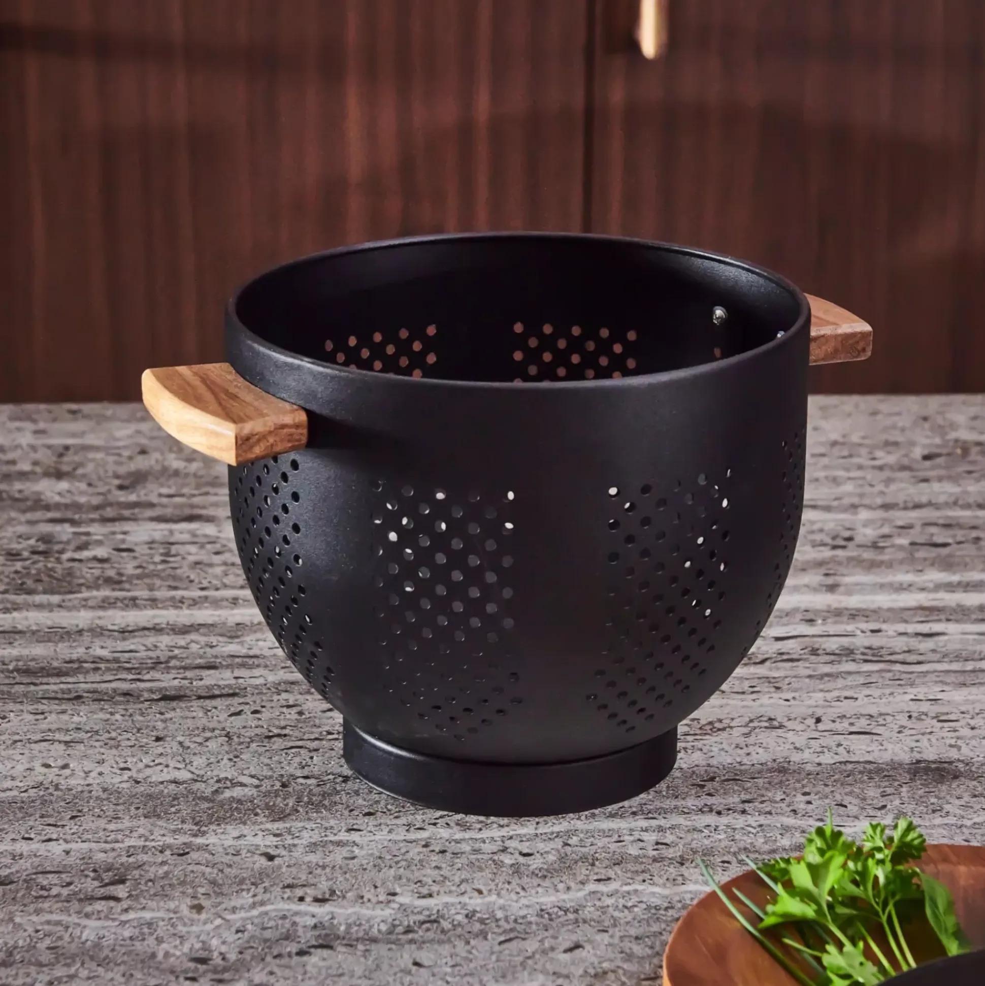 Escurridores<CASA Acacia Lux Escurridor Negro, Natural