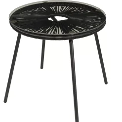 Mesas Auxiliares De Jardín<CASA Acapulco Mesa Lounge Negro