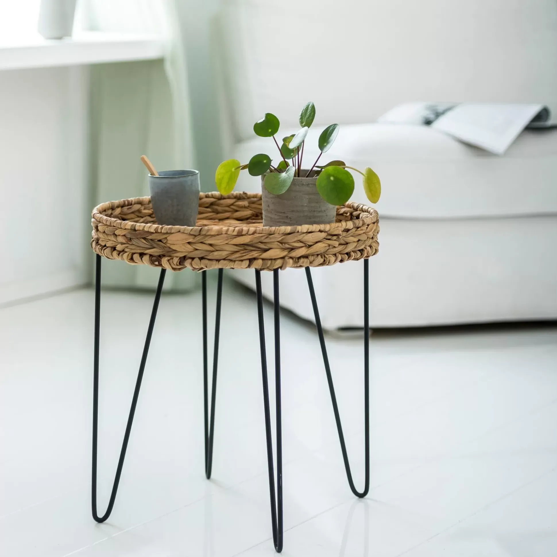 Mesas Auxiliares<CASA Akela Mesa Auxiliar Negro, Natural