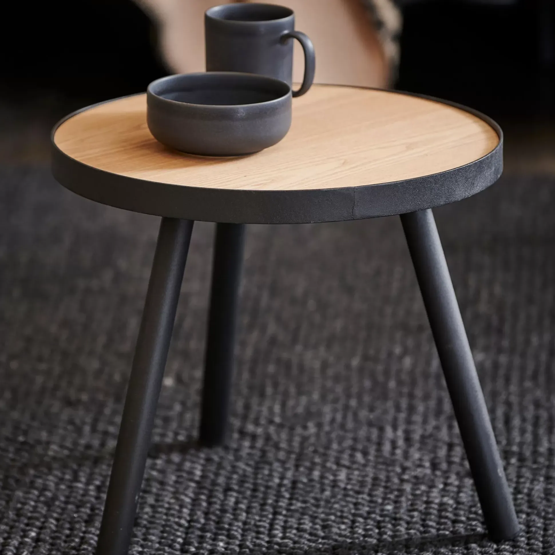 Mesas Auxiliares<CASA Alexis Mesa Auxiliar Negro, Natural