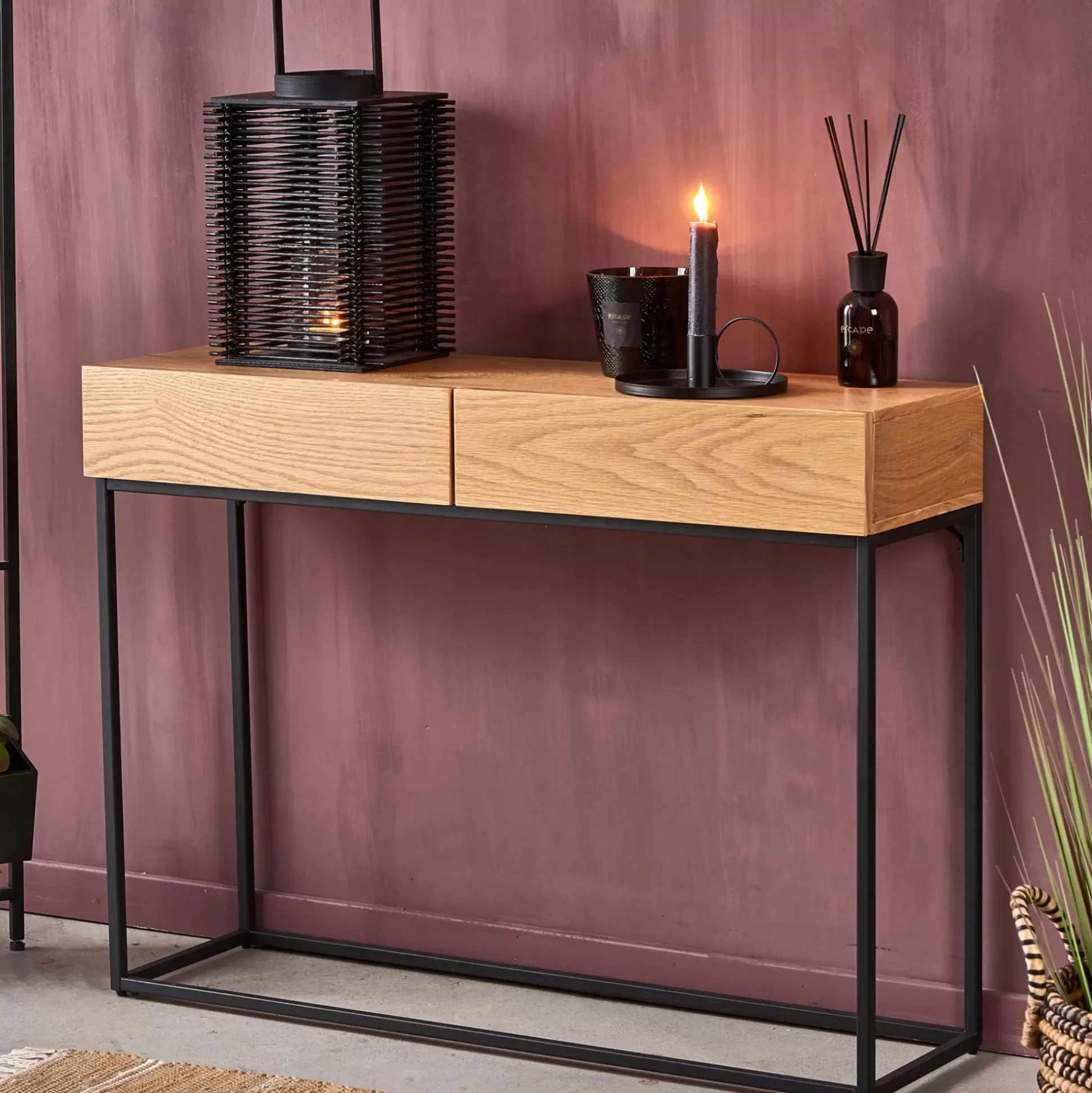 Consolas<CASA Alma Consola Negro, Natural