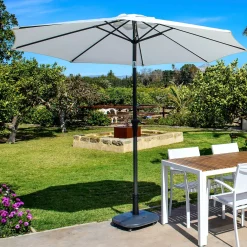 Parasoles<CASA Alu Parasol Sin Pie Blanco