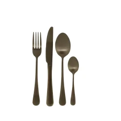 Juegos<CASA Axelle Cubierto De 16 Piezas Negro