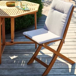 Cojines De Jardín<CASA Azur Cojines De Jardín Para Silla Pleg Gris Claro
