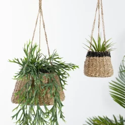 Colgadores Para Plantas<CASA Baku Macetero Colgante Negro, Natural