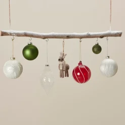 Decoracion Colgante<CASA Birch Rama Con 7 Ganchos Natural