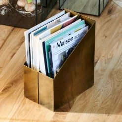 Revisteros<CASA Brass Revistero Bronceado