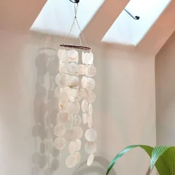 Decoracion Colgante<CASA Capiz Movil De Conchas Blanco
