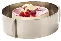 Moldes<CASA Caramella Molde Anillo Tarta Ajustable Plateado