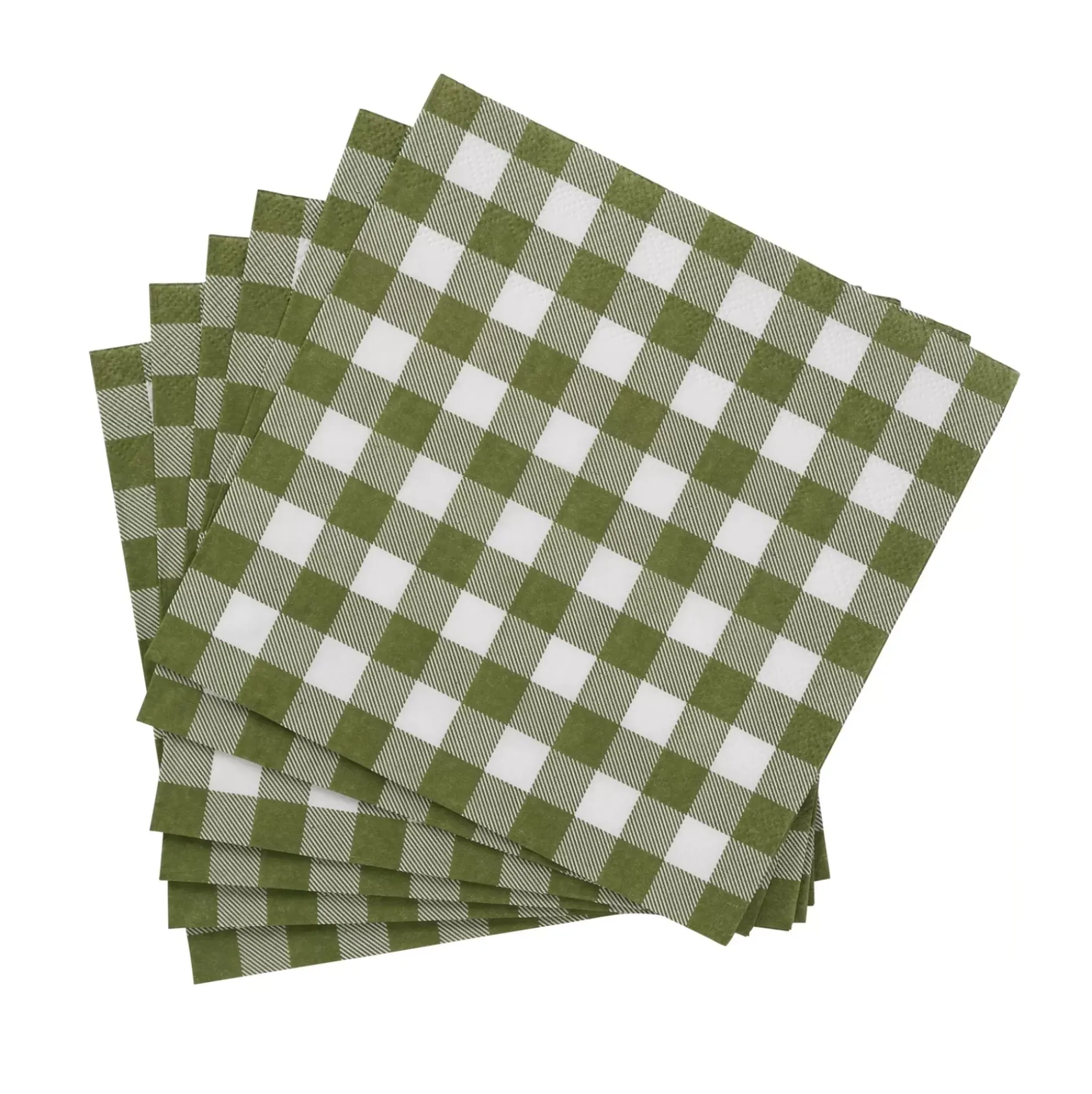 Servilletas<CASA Check Green Paquete De 20 Servilletas Verde