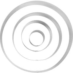 Moldes<CASA Damier Anillo Para Tarta Juego De 4 Plateado