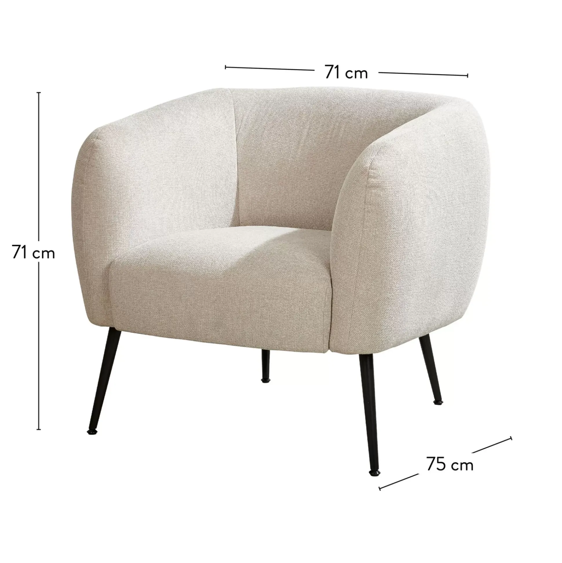 Sillones<CASA Davi Butaca Color Hueso