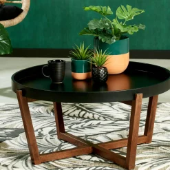 Mesas De Salón<CASA Draco Mesita De Salon Negro, Marron