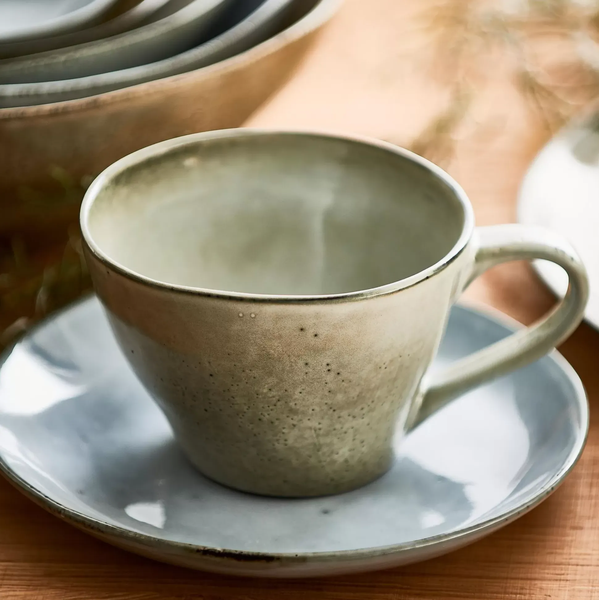 Platos<CASA Earth Ice Plato De Postre Azul Claro