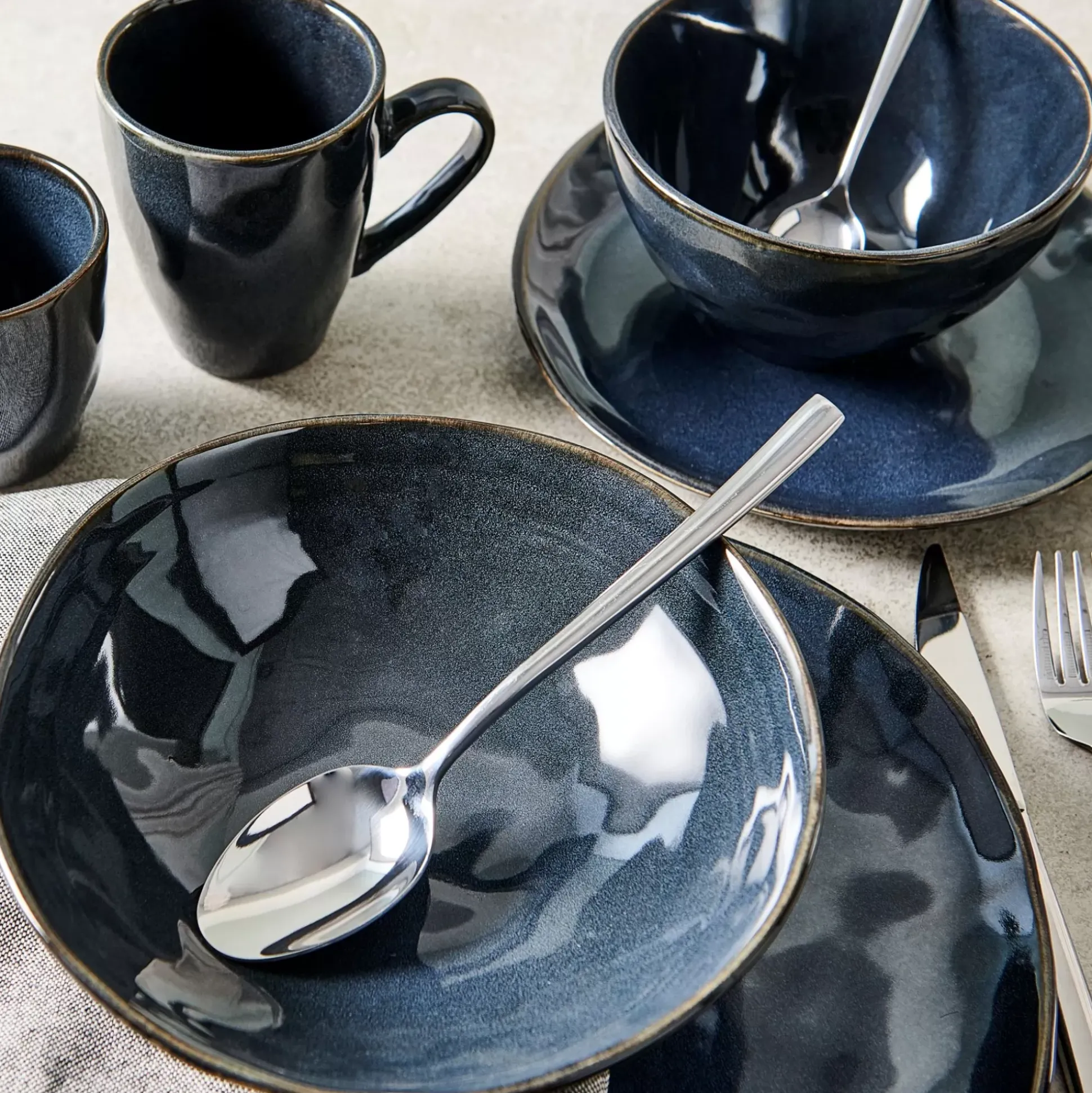 Platos<CASA Earth Ocean Plato De Postre Azul