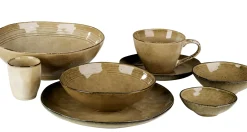 Platos<CASA Earth Sand Plato Hondo Marron Claro