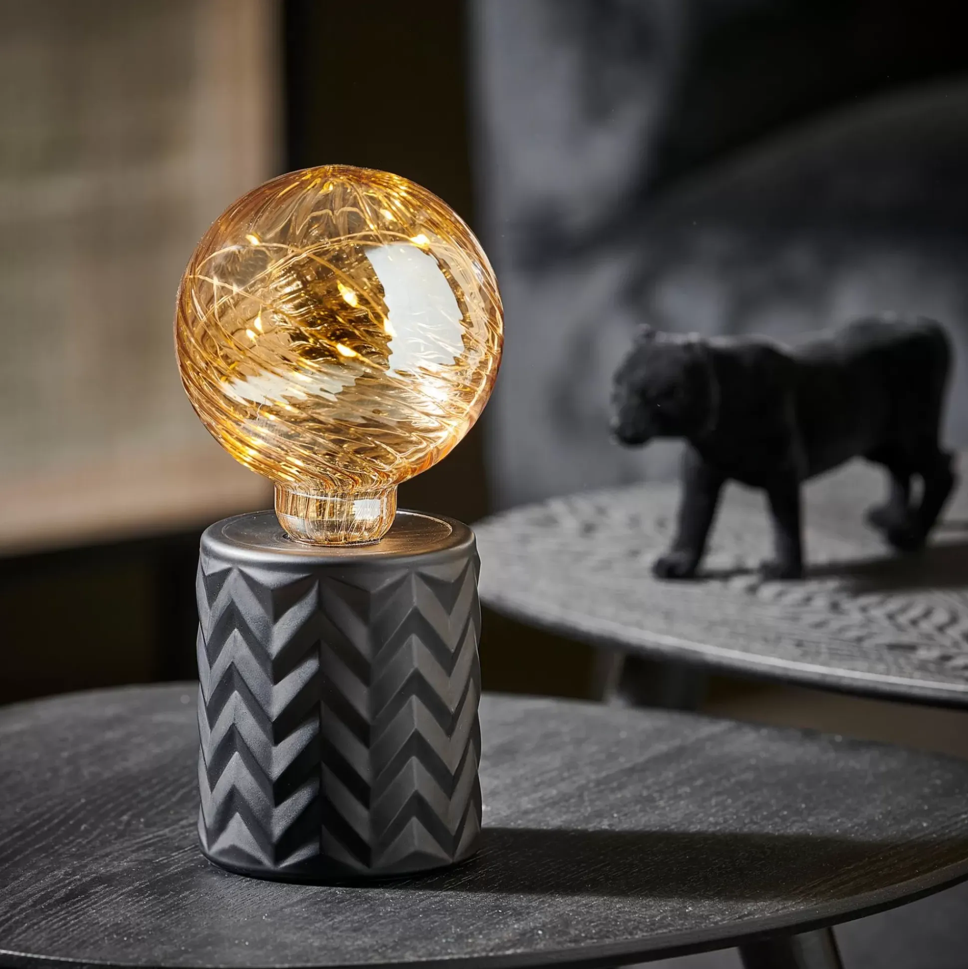 Lamparas De Mesa<CASA Eden Lampara Decorativa Negro