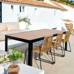 Mesas De Jardín<CASA Ethan Mesa Extensible Negro, Natural