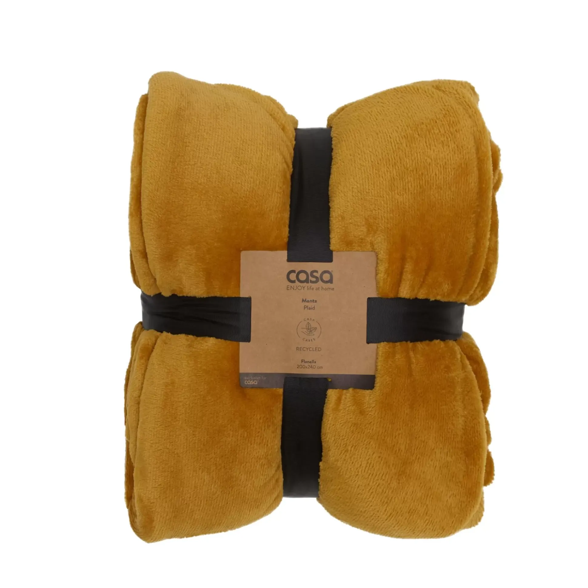 Mantas<CASA Flanella Manta Amarillo Oscuro