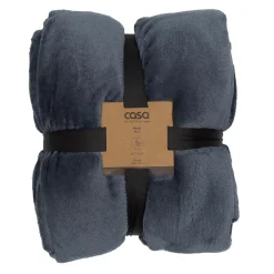 Mantas<CASA Flanella Manta Gris Oscuro