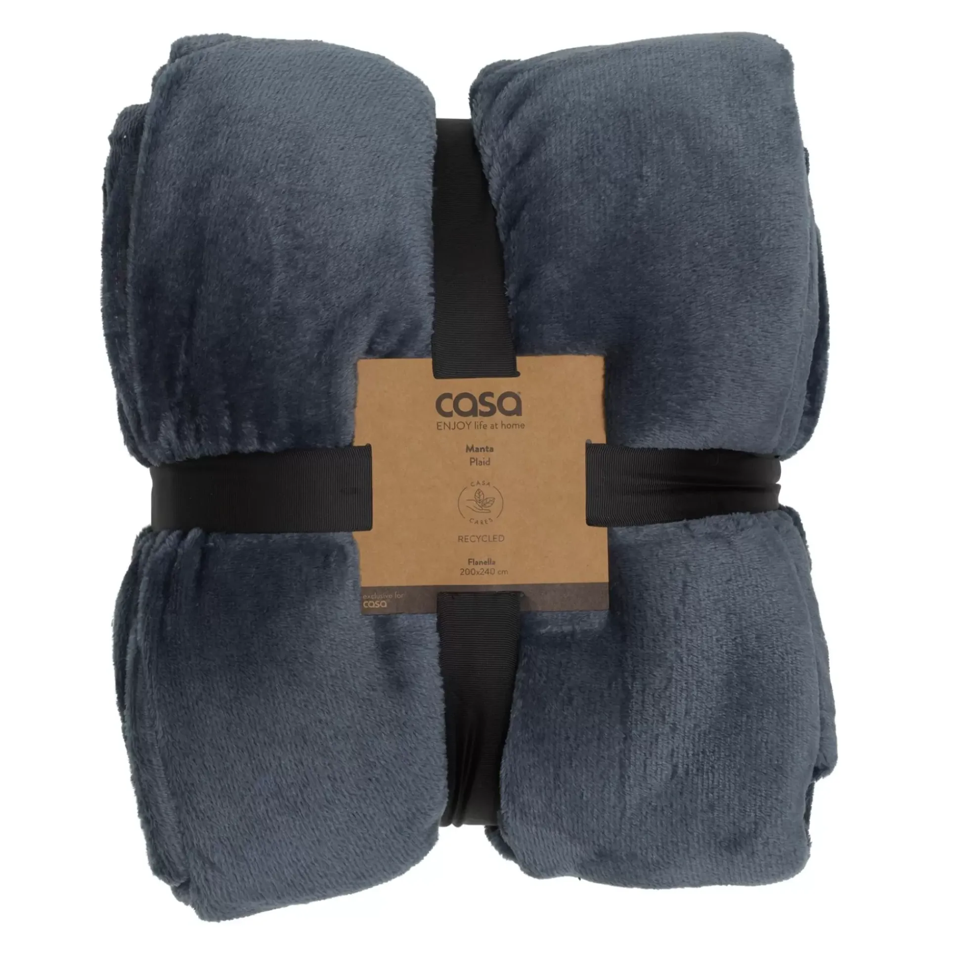 Mantas<CASA Flanella Manta Gris Oscuro