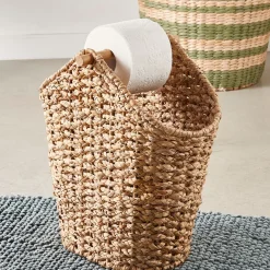 Accesorios Water<CASA Flores Soporte Rollos Wc Revistero Natural