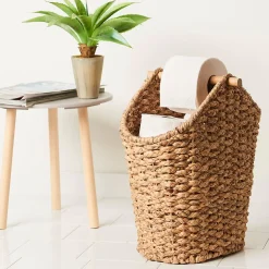 Accesorios Water<CASA Flores Soporte Rollos Wc Revistero Natural