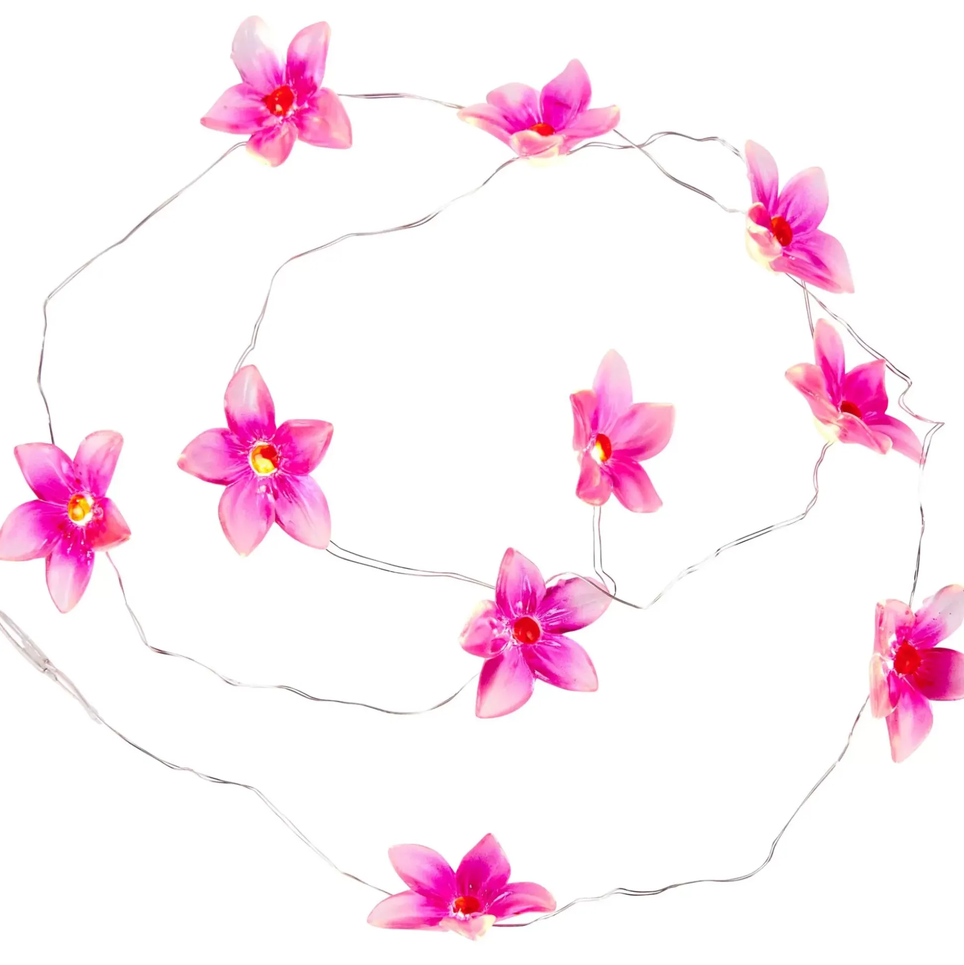 Guirnaldas De Luz<CASA Flower Guirnalda Blanco, Amarillo, Morado