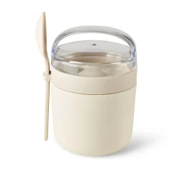 Fiambreras<CASA Freshmood Tarro De Desayuno Con Cuchara Blanco, Marron, Verde