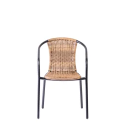 Sillas De Jardín<CASA Gerona Silla Apilable Negro, Natural
