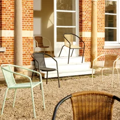 Sillas De Jardín<CASA Gerona Silla Apilable Negro, Natural