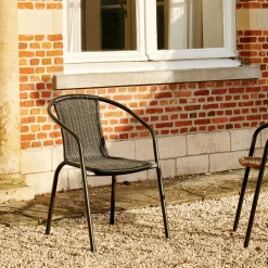 Sillas De Jardín<CASA Gerona Silla Apilable Negro