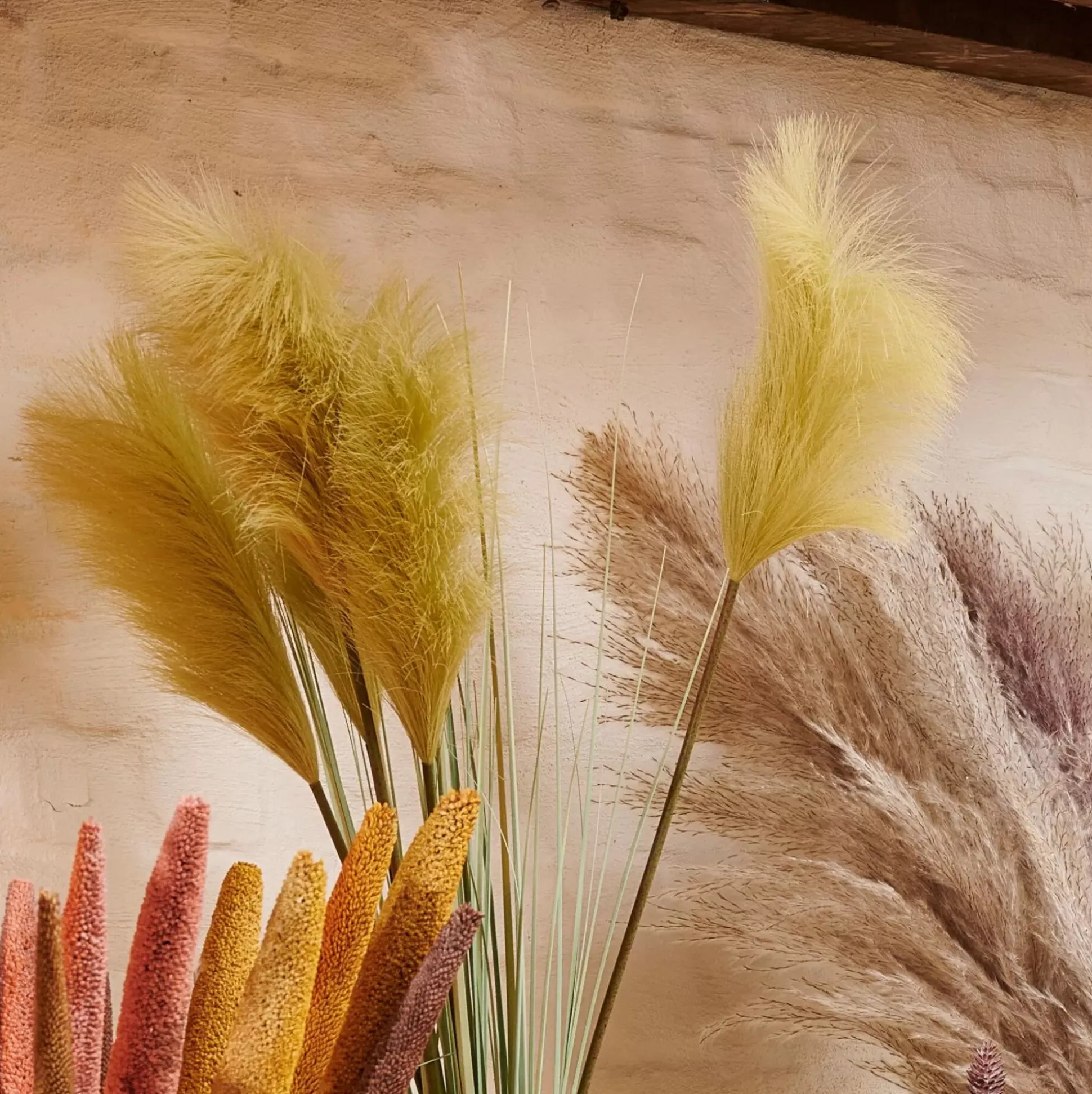 Ramos Artificiales<CASA Grass Cana Con Pluma Verde