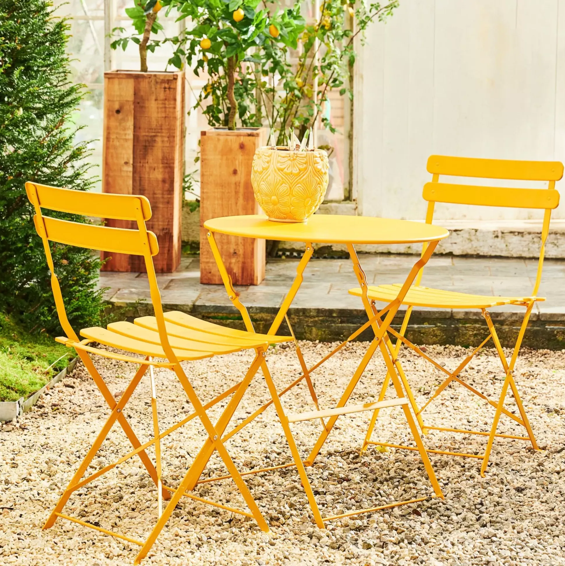 Conjuntos Bistro<CASA Imperial Conjunto Bistro Redondo Amarillo