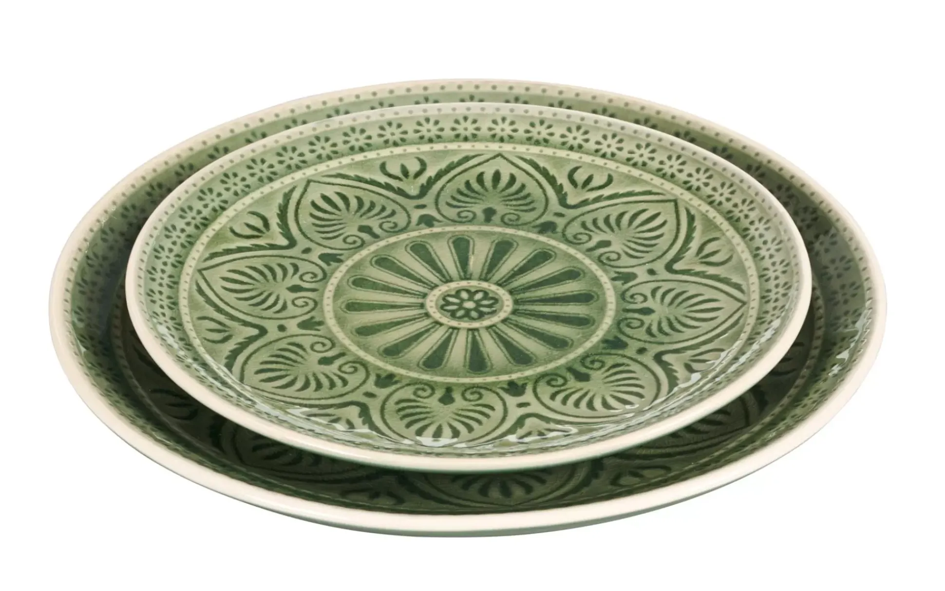 Platos<CASA Indo Plato Verde