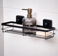 Accesorios De Ducha<CASA Industria Cesta De Ducha Con Ventosas Negro