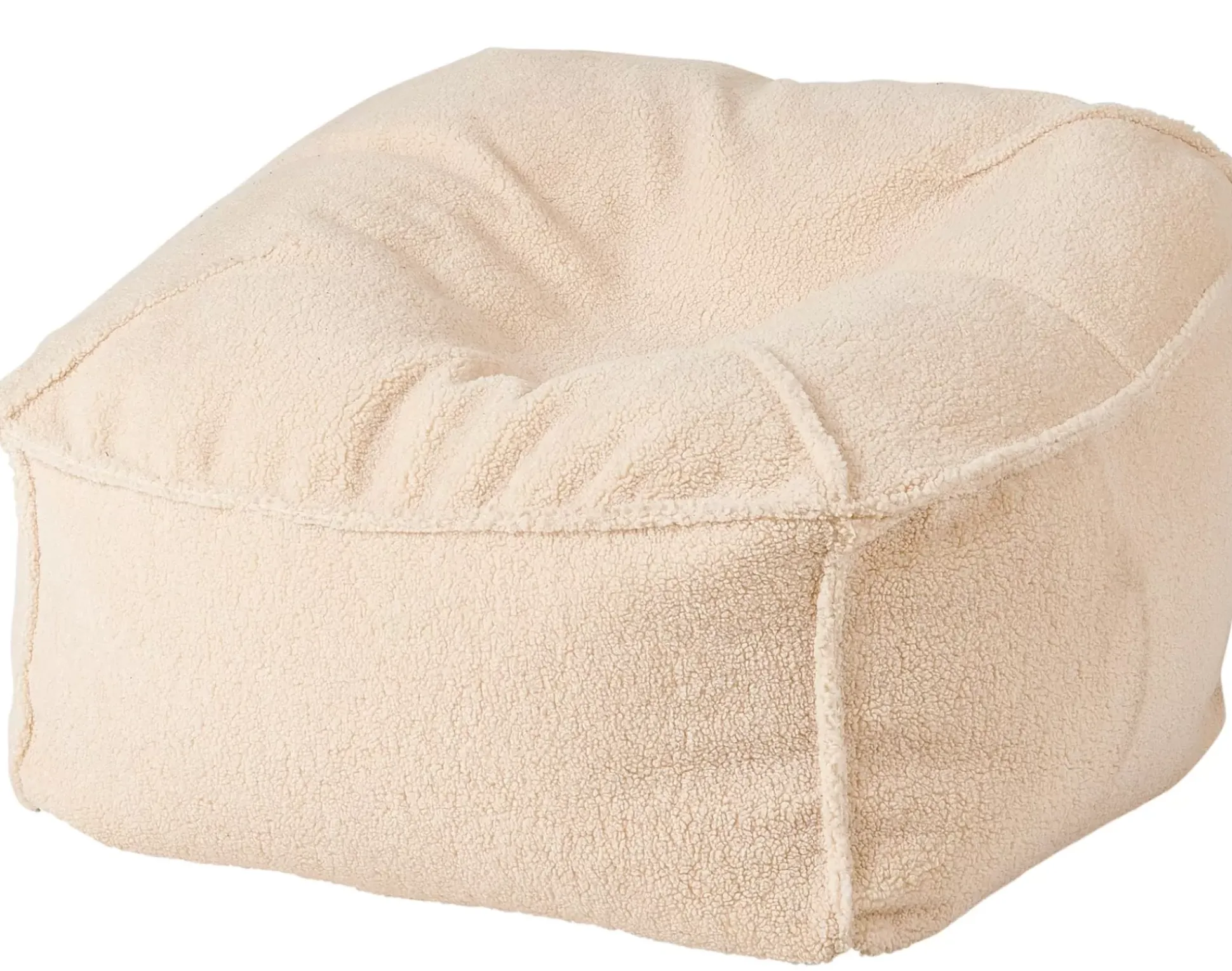 Pufs<CASA Jacki Tejido Teddy Blanco