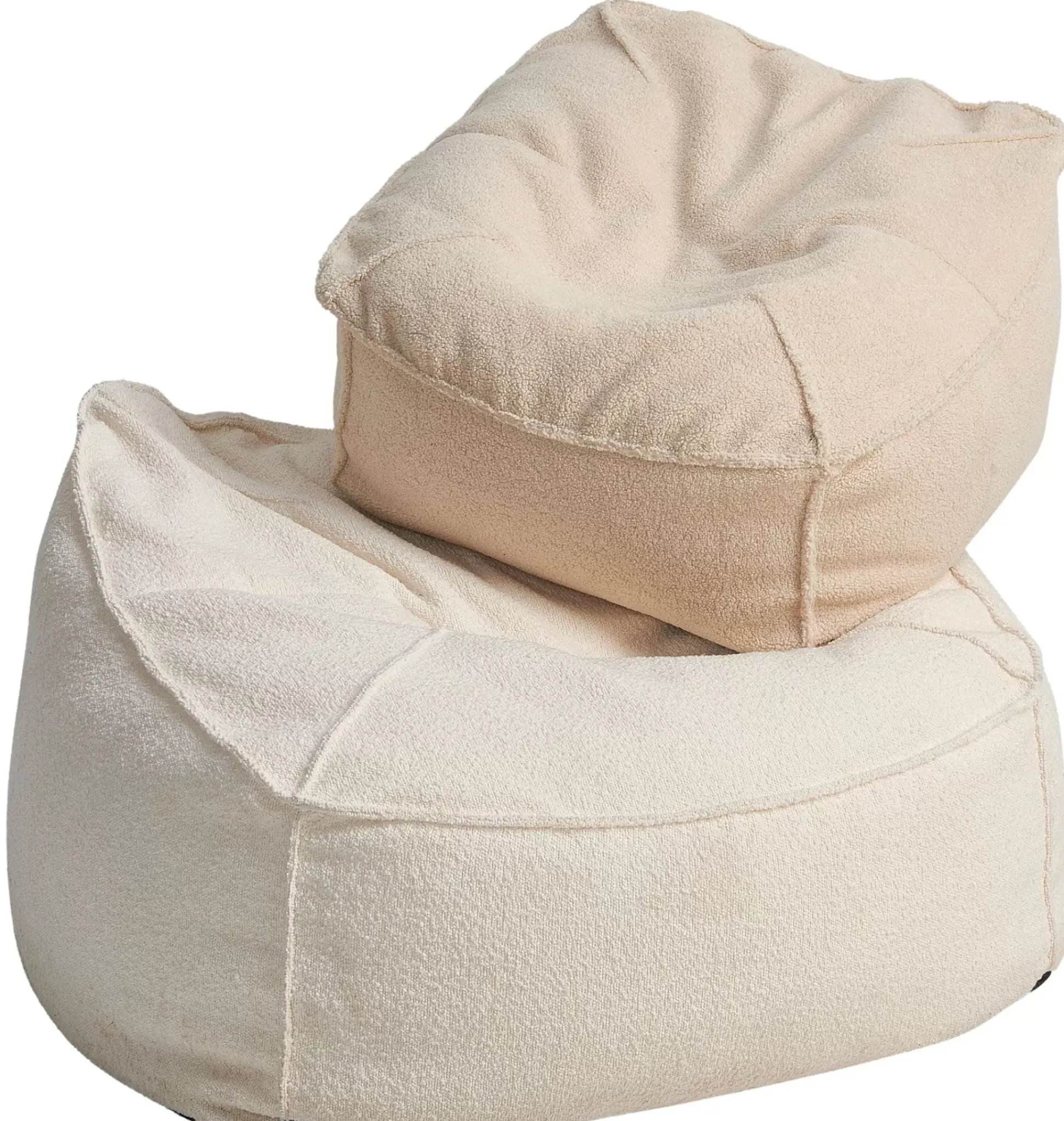 Pufs<CASA Jacki Tejido Teddy Blanco