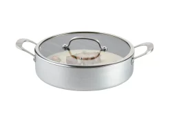 Sartenes<CASA Kastrol Olla Con Tapa Plateado