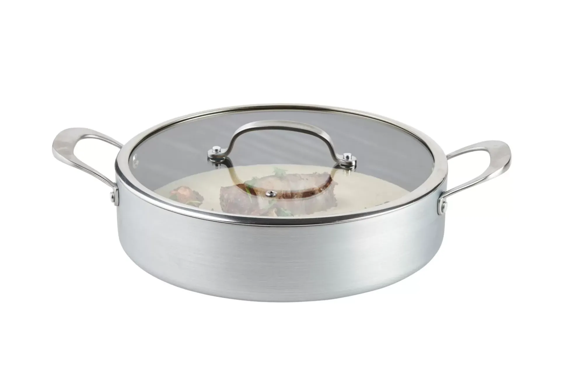 Sartenes<CASA Kastrol Olla Con Tapa Plateado