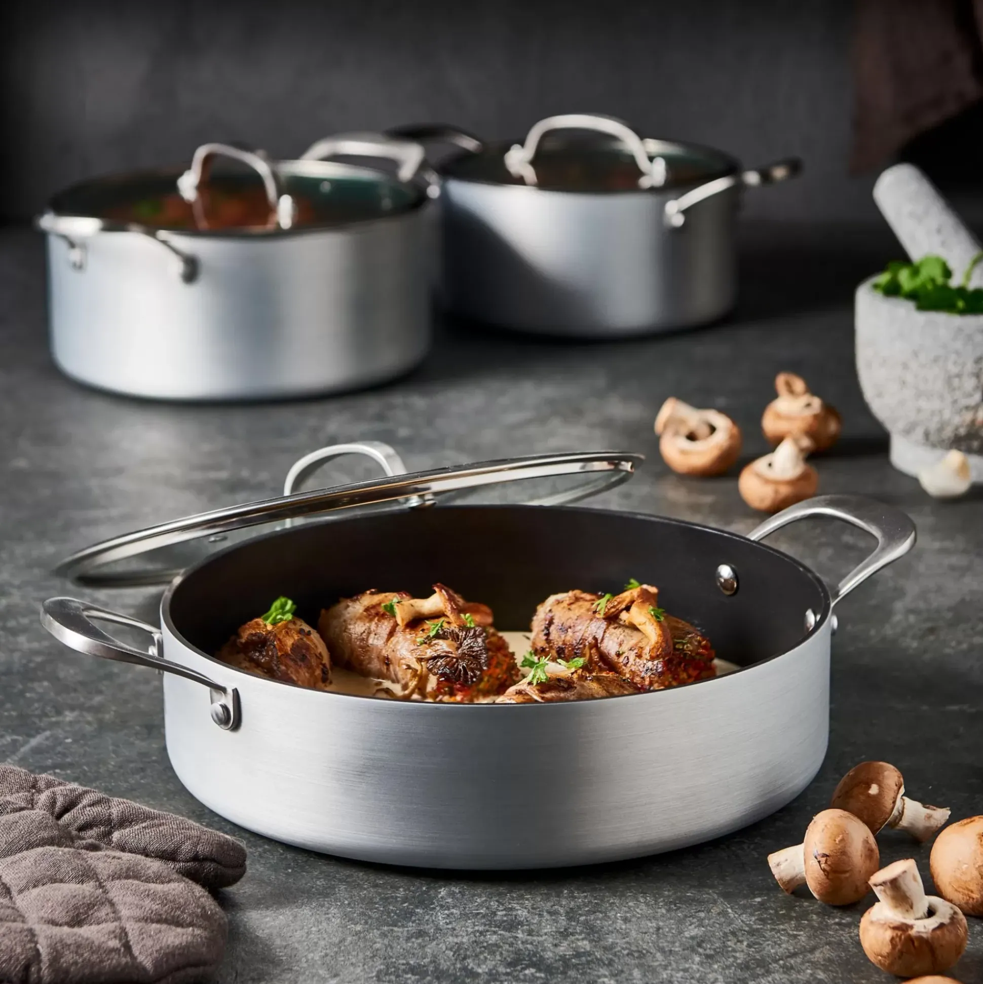 Ollas<CASA Kastrol Olla Plateado