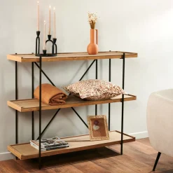 Estanterías<CASA Maine Estanteria De Pared Negro, Natural