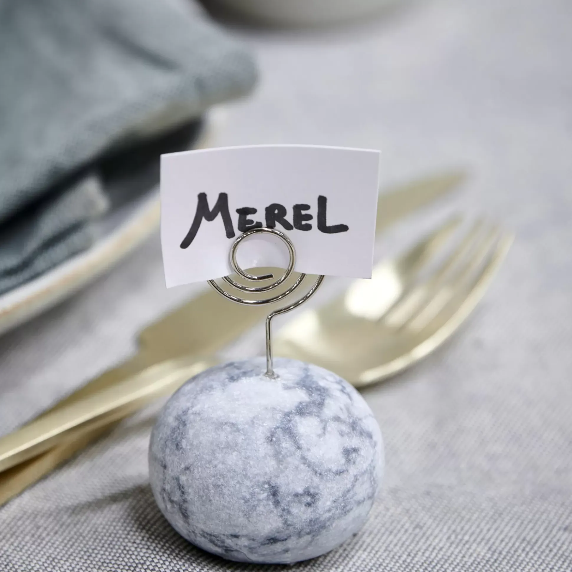 Identificadores De Mesa<CASA Marble Tarjetero Blanco