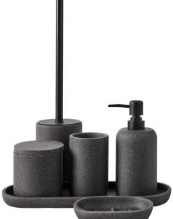 Accesorios Water<CASA Moon Cepillo Wc En Soporte Negro, Gris Oscuro