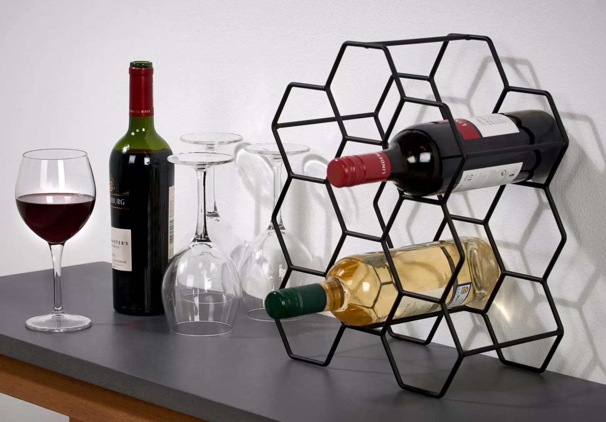 Accesorios Vino<CASA Nau Botellero Para 9 Botellas Negro