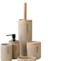 Accesorios Water<CASA New Resin Cepillo Wc En Soporte Natural