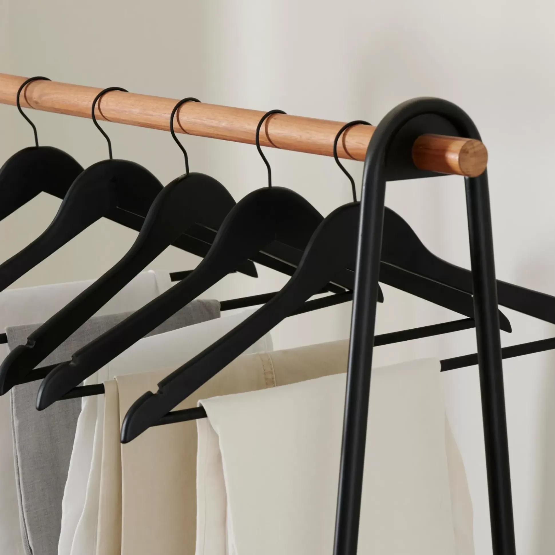 Perchas<CASA New Wood Perchas Juego De 5 Negro