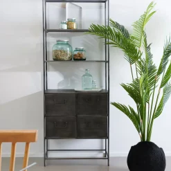 Estanterías<CASA Pharma Estanteria De Pared Con 4 Cajones Negro